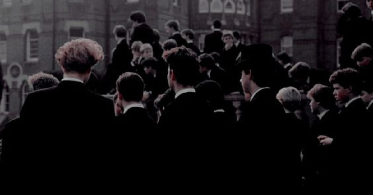 students gathered outdoors